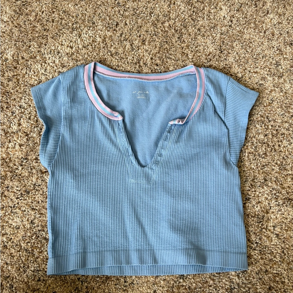 Blue Short Sleeve Top